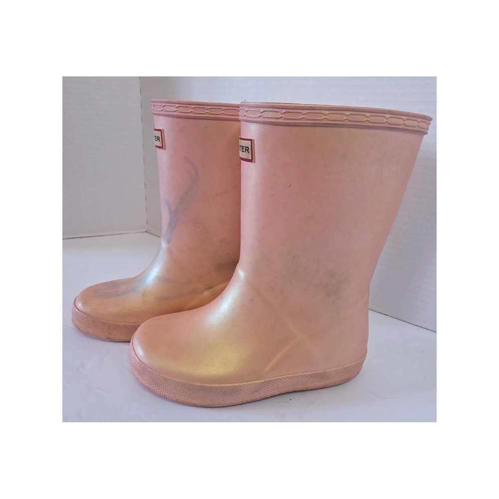 Hunter Kids First Classic Nebula Rain Boots Pink Iridescent US 8 UK 9 CALLOUT